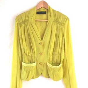 Donna Karan Chartreuse Silk Blouse